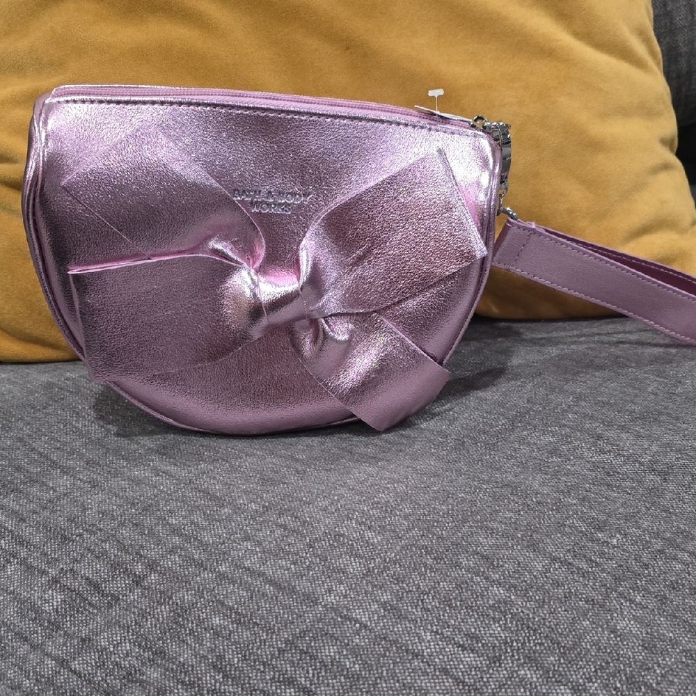 Bath & Body Works Metallic Pink Wristlet